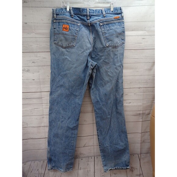 WRANGLER FR RIGGS WORKWEAR Jeans 38 X 36 FLAME RESISTANT DISTRESSED Destroyed - Picture 5 of 10